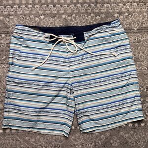 Pendleton Board Shorts Mens 42 Blue Stripe  Surf Beach Unlined Vacation Cruise
